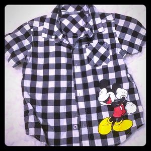 BOYS Mickey Mouse checkered button down